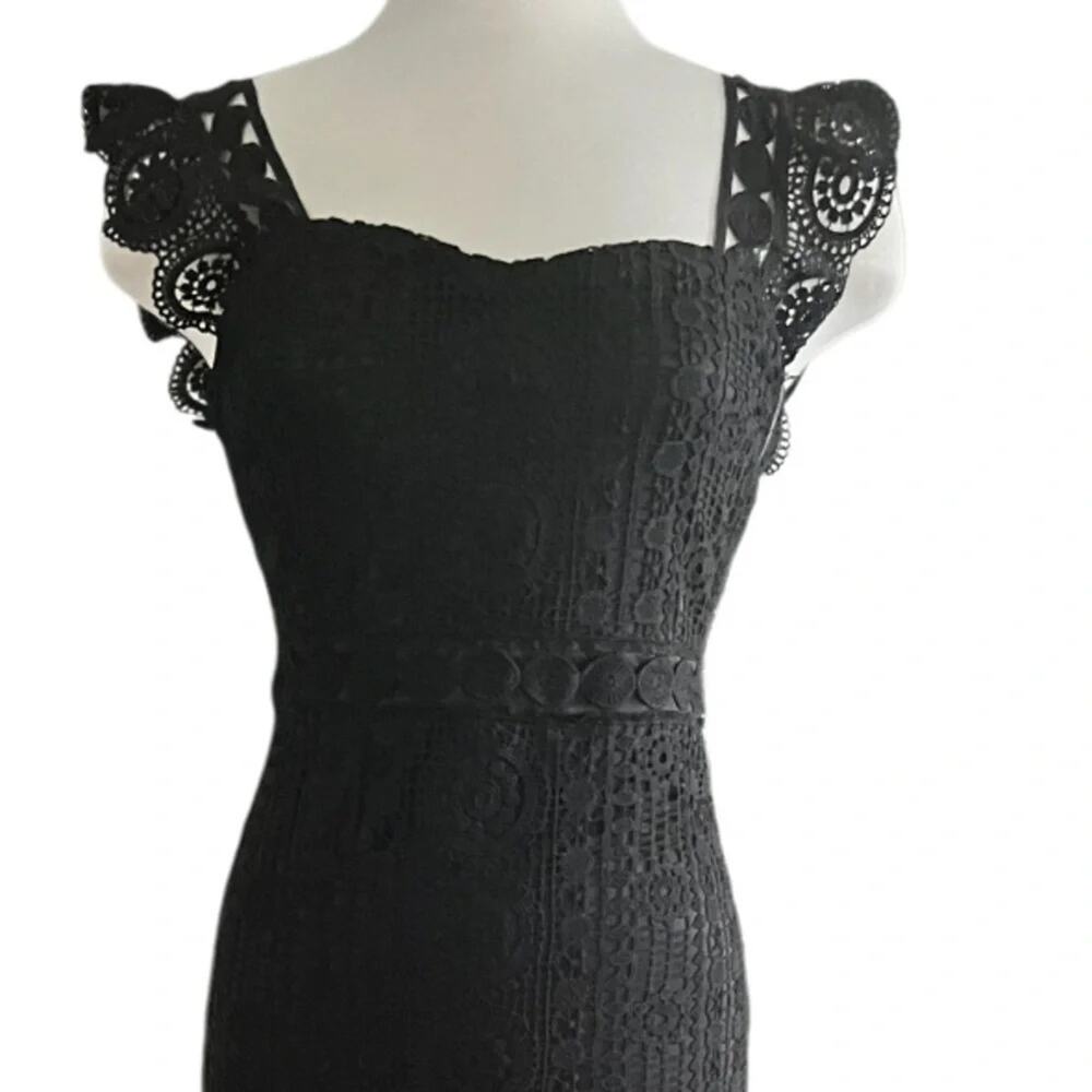 EMPRADA Zara Black Crochet Lace Dress Size M NWT - Picture 5 of 12